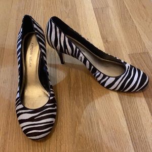 Zebra print high heels